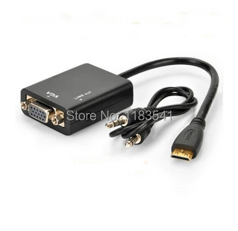 Free shipping micro HDMI to VGA adapter video converter with audio for Xbox 360 PS3 PS4 PC DVD |