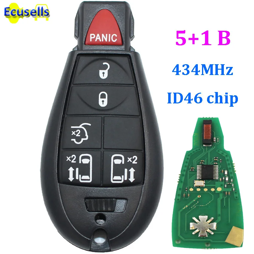 

6 BUTTONS Keyless Entry 5+1 Button remote key fob For Chrysler for DODGE GRAND CARAVAN 2008-2012