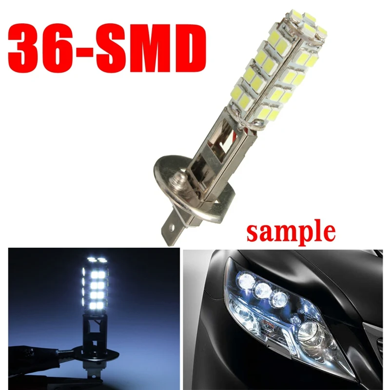 

2Pcs Car Auto 36 LED Xenon -SMD 12V H1 1206 White Light Bulb Led Parking Fog Light Auto No Error Car Lights DRL