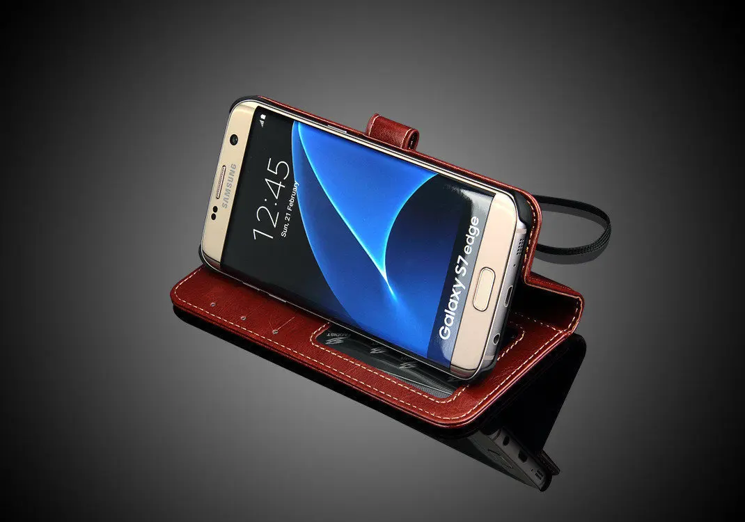 S7edge для Samsung Galaxy S7 edge G9350 чехол книжка Стиль Флип Бумажник слот карты стент Чехлы