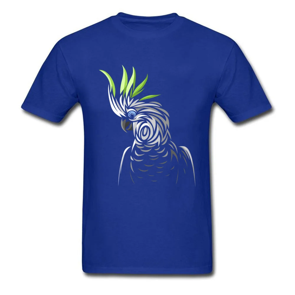 Прочная Очаровательная дизайнерская Спортивная футболка с изображением попугая, Мужская черная футболка в стиле хип-хоп, футболка с изображением птиц - Цвет: Blue