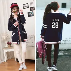 Kpop GOT7 Толстовка длинная куртка с секциями Бейсбол форменная куртка толстовка K-поп получил 7 одежда пальто женская одежда Толстовка harajuku