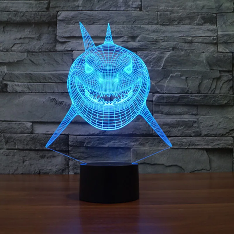 

7 Colors Changing Monster Shark Night Light Lamps 3D Touch Night Light adult