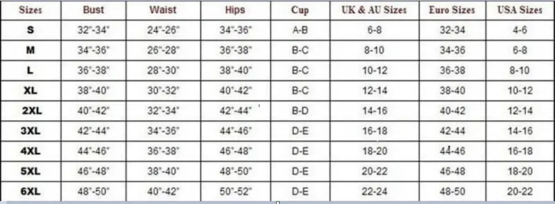 SIZE chart