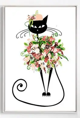 Nordique Simple Beaute Tropicale Plante Aquarelle Ananas Fleur Chat Mur Toile Peinture Decor Maison Imprime Image No Frame 531 Aliexpress