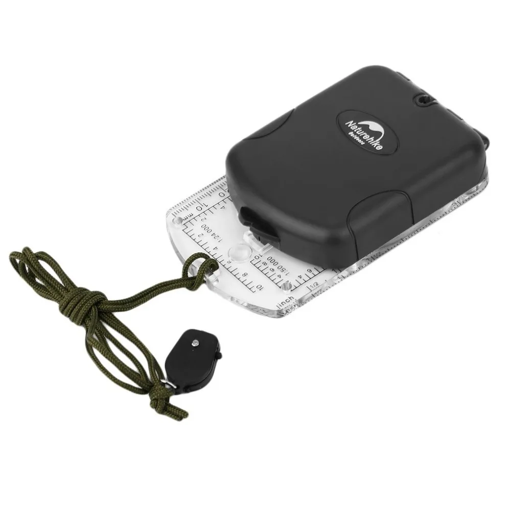 NH NaruteHike Outdoor Professional Multifunctional Luminous Transparent Compass Camping Hiking Compass In Stock