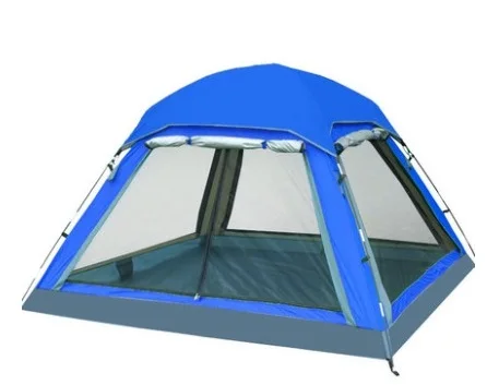 FLYTOP кемпинговая палатка для 3-4 человек, летнее уличное снаряжение, семейная туристическая Пляжная палатка, трехсезонная водонепроницаемая палатка - Цвет: blue