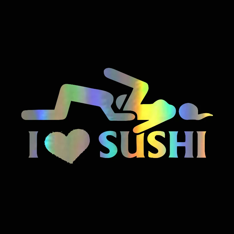 12*6 см Автомобильная Наклейка виниловая забавная наклейка с надписью I Love Sushi