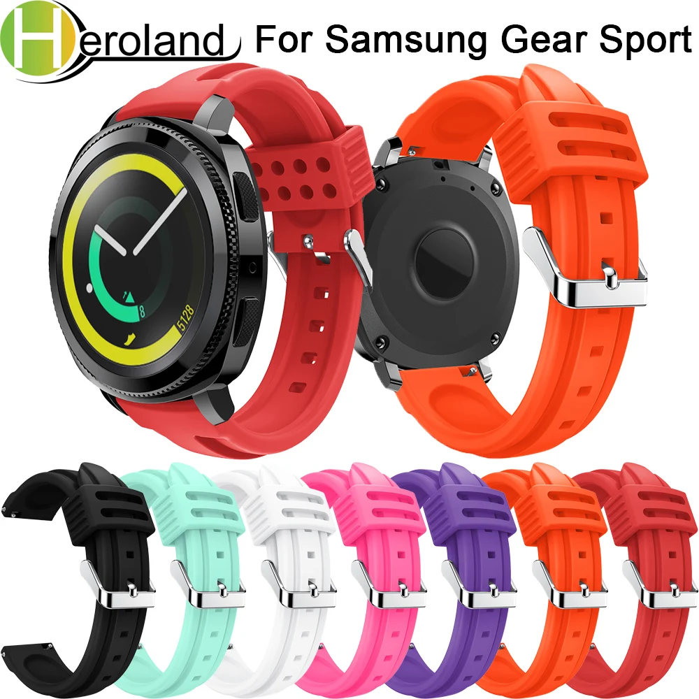 Спортивный силиконовый ремешок для часов Samsung Gear sport 20 мм сменный наручных S2