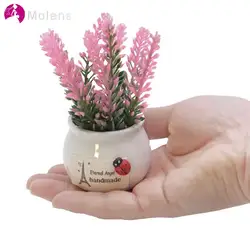 MOLANS Великолепная Лавандовая стимуляция цветок мини ваза для офисных украшений простая твердая пластиковая Цветочная небольшая ваза для