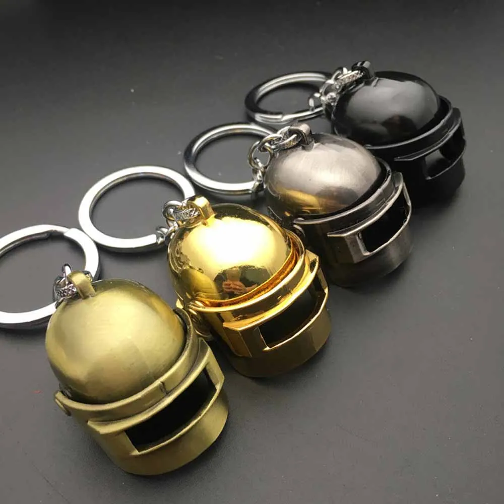 

2019 New Game PUBG Black Helmet Keychain Task Force Can Open Helmets Keychain Warrior Safety Helmet Keyring Knight Fighter Hat