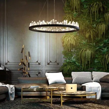 living chandelier modern chandeliers round crystal dining lighting parlor fixture led american hanging lamps