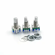5PCS/LOT 20 Position Code Switch Rotary Encoder EC11 Digital Potentiometer With Switch 5Pin Handle Length 15mm 9011 six linked sealed potentiometer c50k shaft length 15mm