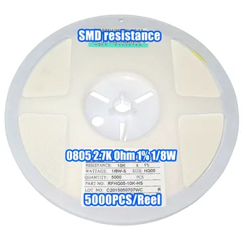 

1 Reel 0805 2.7k 2.7K Ohm 1% 1/8W SMD Resistance 5000PCS/Reel