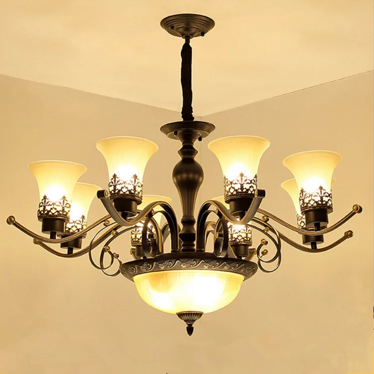 Светодиодный Люстра гостиная светильники Американский подвесные светильники Спальня висит светильники столовая подвесные светильники
