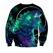 New Wolf Sweatshirts Hoodie Men Printed Streetwear Sweatshirt Teens Boys Hip Hop Ulzzang Clothes Oversize Tracksuits Long Sleeve