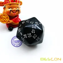 Bescon многогранные кубики 60-двусторонний игровой кости, D60 под давлением, D60 кости, 60 сторон кости, 60 Двусторонняя куб черный Цвет