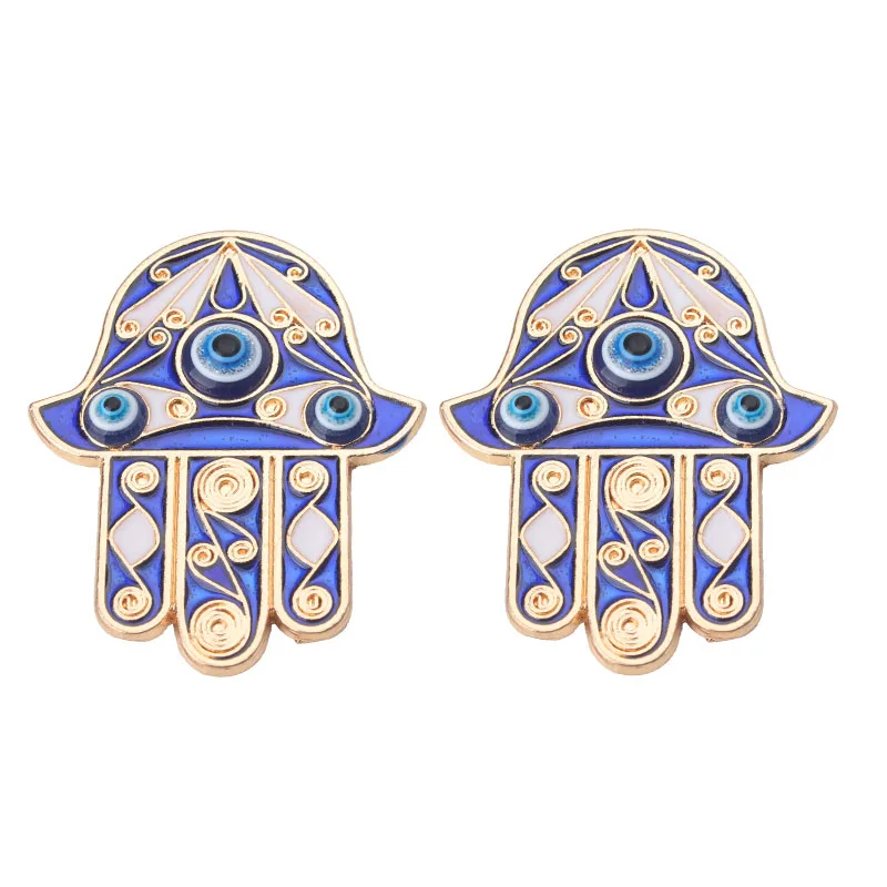 

1pc 45*55mm Gold/Silver Alloy Evil Eye Charms Fatima Hand Magnet Pendent Fridge Stickers Magnet Crafts