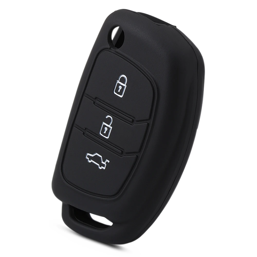 

3 Buttons Flip Folding Silicone Car Key Cover Case Fit for Hyundai i10 i20 i30 IX25 IX35 IX45 Elantra Accent Avante Porter Grand