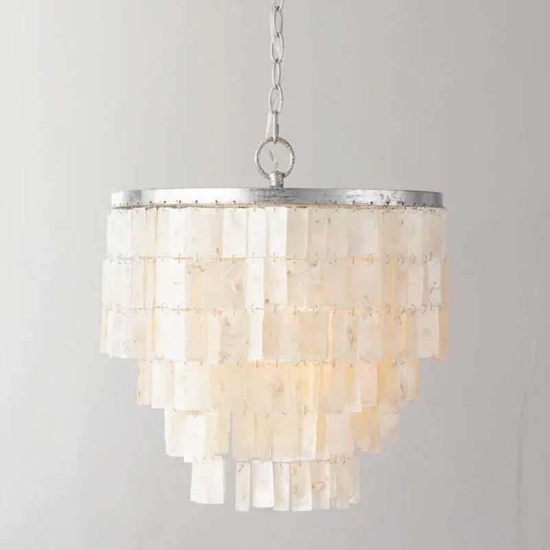 

Luxury Retro Mediterranean Sea Handmade Shells Led E14 Pendant Light For Living Room Bedroom Dining Room Dia 44cm Ac 80-265 2003