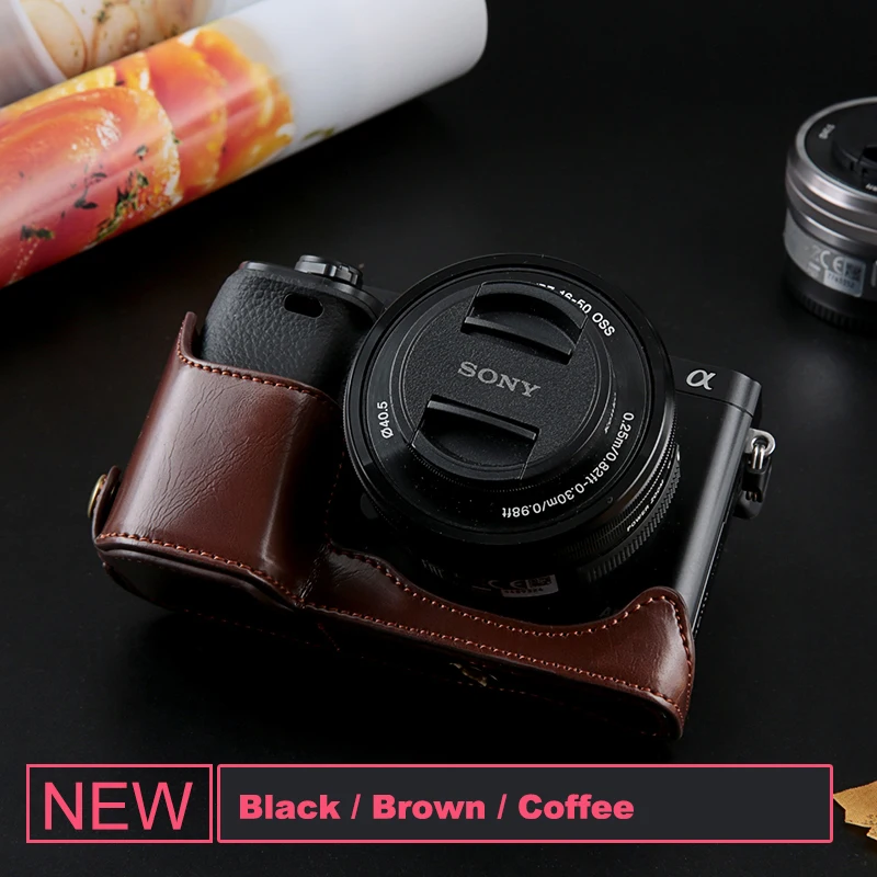 Чехол из искусственной кожи для камеры Sony A6000 A6300 A5100 A5000 A7 A7S A7R A7RM2 A7II A7S2 A9 A7M3 Mark ii