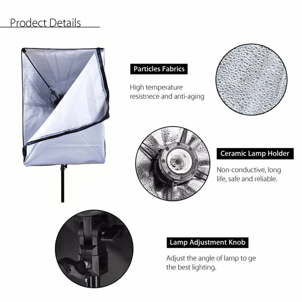 Photographic Equipment Photo Studio Softbox 50x70cm with Single Lamp Holder For E27 Continuous Lighting  (4)