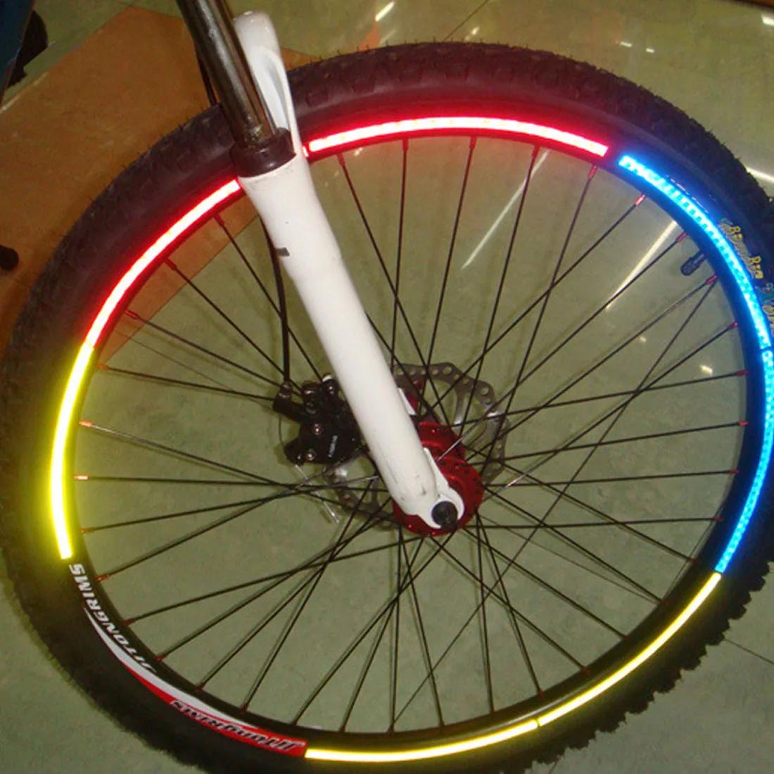 Reflector de bicicleta 8 unids/pack fluorescente MTB bicicleta pegatina llanta de ciclismo pegatinas reflectantes accesorios de calcomanía