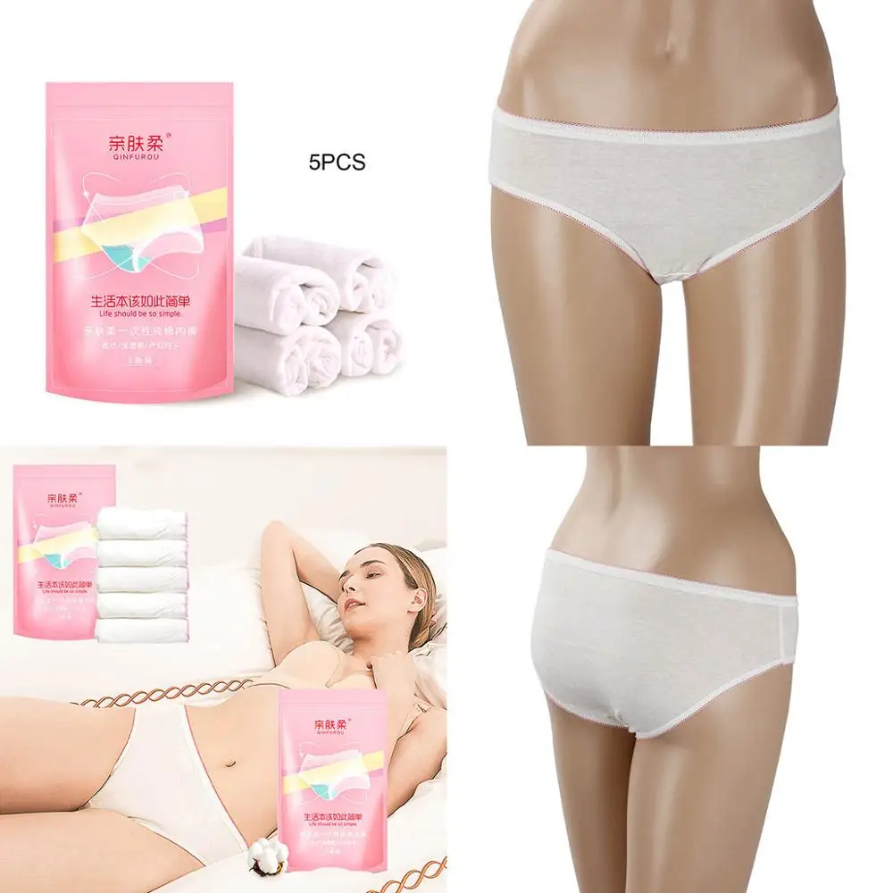 

5Pcs/lot 100% Cotton Briefs Disposable Panties For Pregnant Women Travel Clean Underwear Prenatal Postpartum Paper Underpants