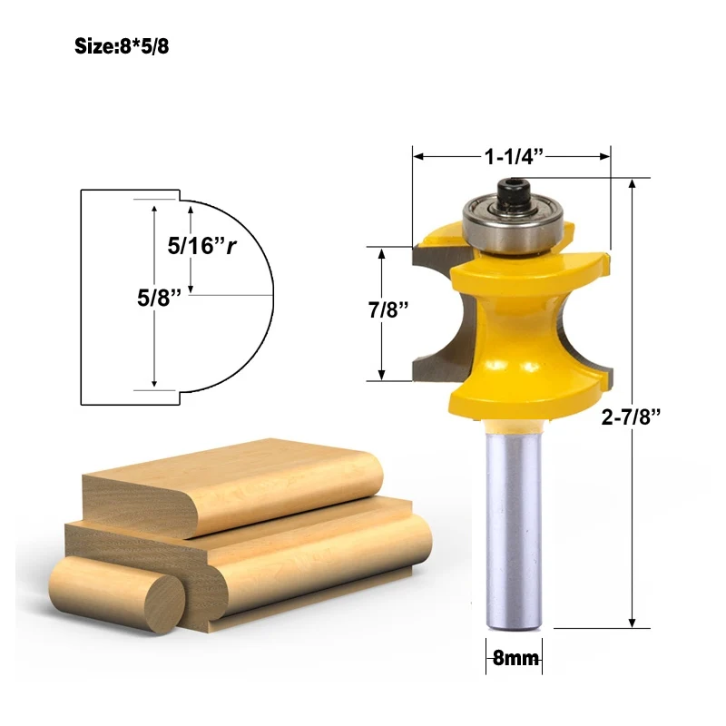 1 шт. 8 мм хвостовик Bullnose маршрутизатор Набор бит C3 Карбид наконечником деревообрабатывающий резак