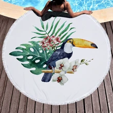 Cilected Birds растение узор круглый пляжное полотенце s Лето большое спортивное полотенце из микрофибры Sunbath Picnic Cover Up одеяло коврик