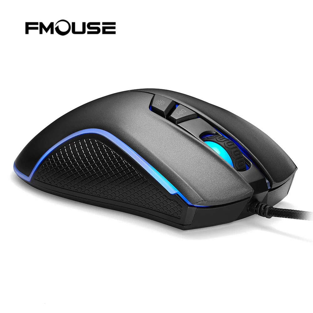 

FMOUSE F300 4000 DPI Programmable 7 Buttons RGB Backlit Wired Optical Gaming Mouse for Laptop Desktop Computer PC Gamer Mice