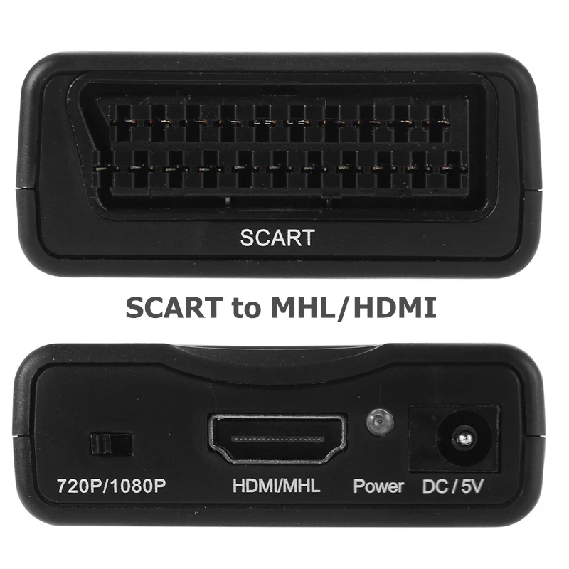 Rankman 1080P SCART to HDMI Converter and HDMI to SCART Converter Video Audio Signal Adapter for DVD TV Monitor PC