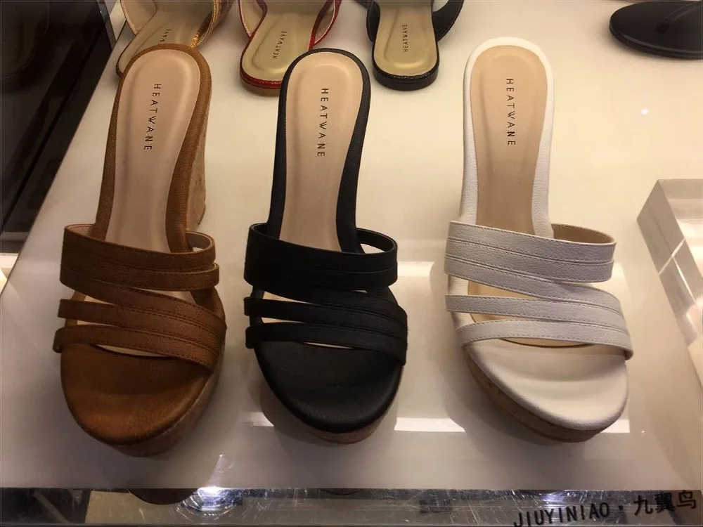 wooden high heel mules