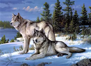 

Canvas Print Animal Wolf Oil Painting Wall Art Picture Printed on Canvas 8
