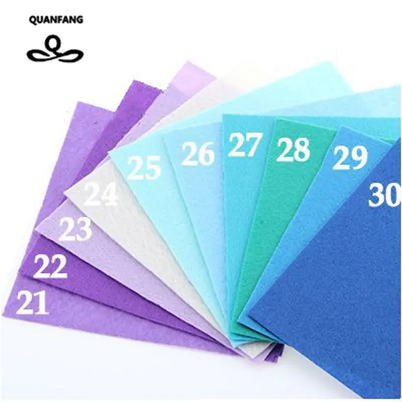 Felt Fabric Sheet 40pcs/lot Felt Non Woven Fabric 1mm Thickness 10x10 cm For Sewing Crafts