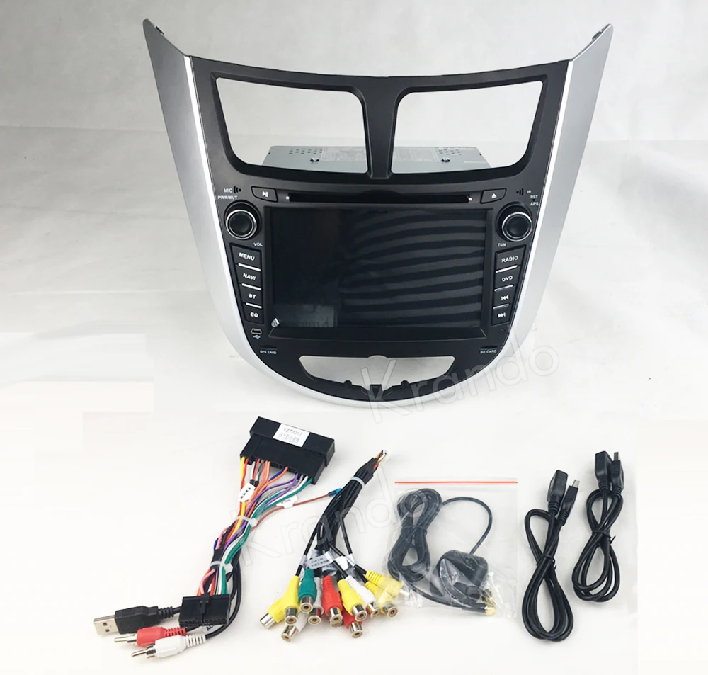 Excellent Krando 7" Android 8.0 car radio gps dvd player for Hyundai Accent Solaris 2011+ audio navigation multimedia system WIFI 3G DAB+ 15