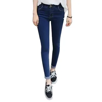 

Women Autumn Pencil Stretch Denim Skinny Jeans Pants Female High Waist Trousers