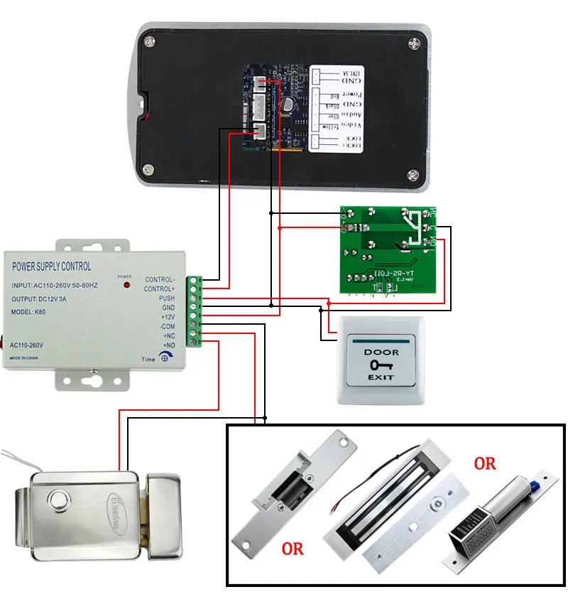 Новый 7 ''проводной Цвет видео домофон дверной звонок комплект с RFID Доступа ИК камера + Электрический замок + дверной переключатель + пульт +