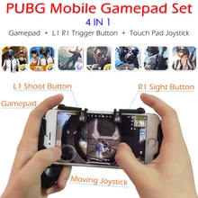 Pubg мобильной игры геймпад + L1 R1 триггер Aim и пуговицы L1R1 шутер + Touch Pad Джойстик для iPhone телефона Android игр