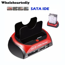 IDE SATA двойной все в 1 Hdd док-станция жесткий диск Hdd 2,5 3,5 Reader Usb 2,0 EU великобритания США внешний корпус