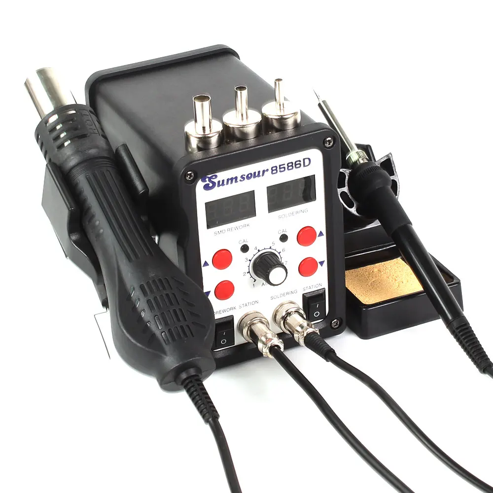 8586D SMD BGA паяльная станция для распайки цифровой 2 в 1 Тепловая пушка горячего
