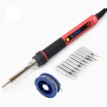 936d модернизированная E60W ЖК-Цифровая Электрическая паяльная станция с регулируемой температурой, штепсельная вилка европейского стандарта+ 10 шт. паяльный наконечник для замены HAKKO 936