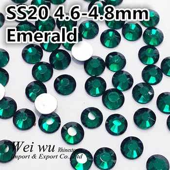 

More Shiny Wholesale 1440pcs Best Quality SS20 4.6-4.8mm Emerald Non Hot fix Nail Art Stones