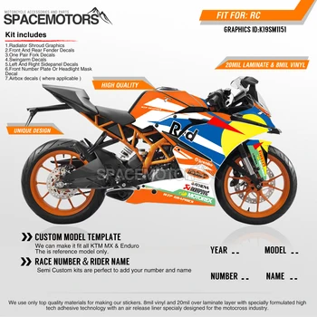 

MotoSpace Customized Team Graphics Backgrounds Decals 3M Custom Stickers For KTM RC390 2014 2015 2016 2017 2018 2019 151