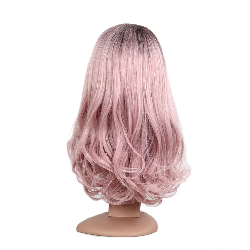 MSI Wigs 20 дюймов Длинные Ombre розовый парик для женщин два тона пепельный розовый Волнистые парики термостойкие синтетические волосы