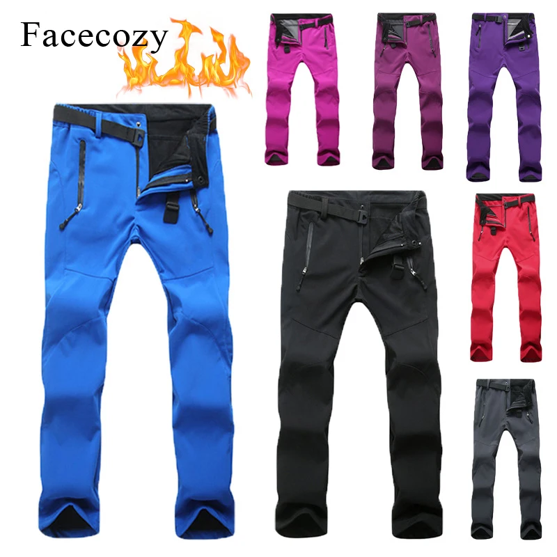Facecozy 2018 hombres y mujeres de lana de invierno cálido senderismo Camping pantalones al aire libre impermeable a prueba de viento pantalones de senderismo esquí Pantolon Facecozy 2018 hombres y mujeres de lana de invierno cálido senderismo Camping pantalones al aire libre impermeable a prueba de viento pantalones de senderismo esquí Pantolon