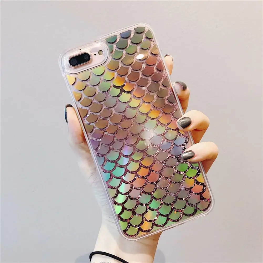 Hot Sale Quicksand Fish Scale Shape Phone Protective Case Cover for iPhone XR/XS Max/X/XS |