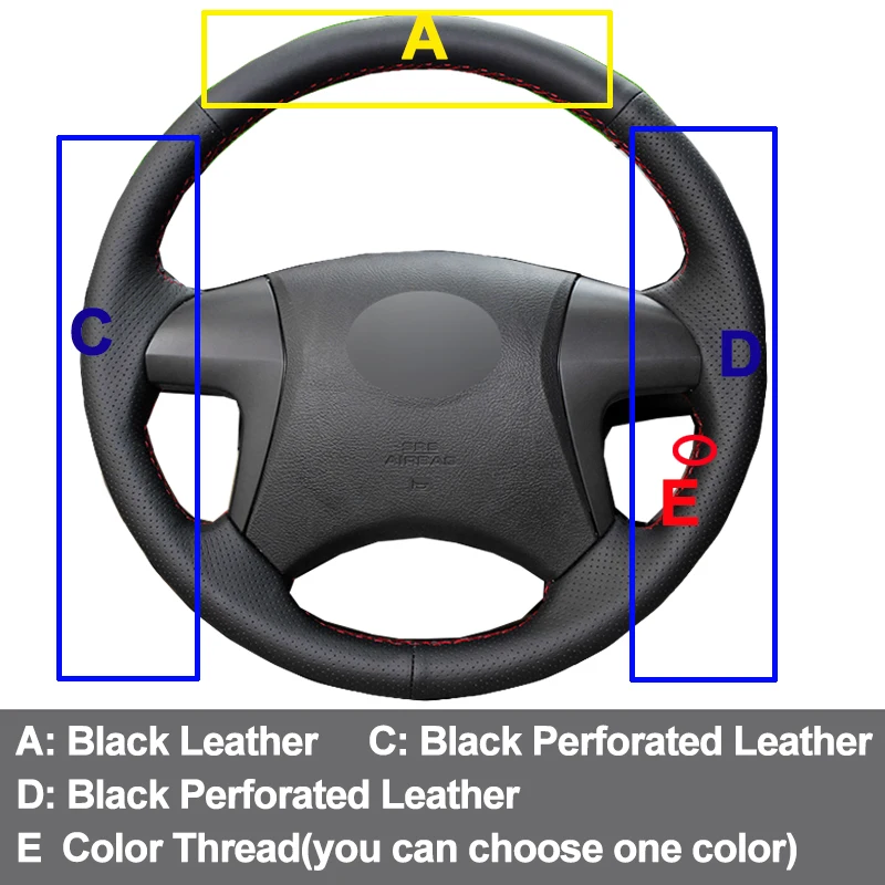 Ручное шитье чехол рулевого колеса автомобиля Автомобильный Стайлинг для Toyota Highlander 2008 2009 2010 2011 2012 2013 Camry 2007-2010 2011