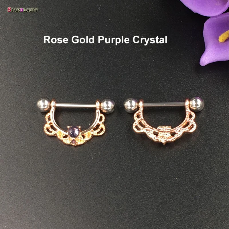 Rose Gold Purple Crystal