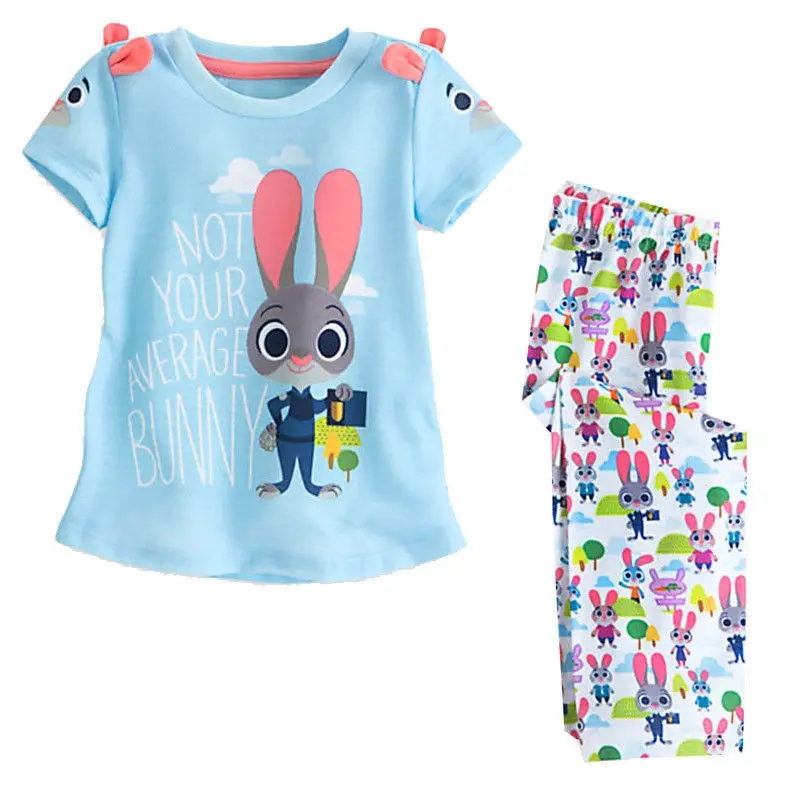 Одежда для детей; малышей; девочек из мультфильма «зверополис», короткий рукав, одежда для сна, одежда для сна, пижамный комплект Детские пижамы комбинезоны Пижама Kigurumi